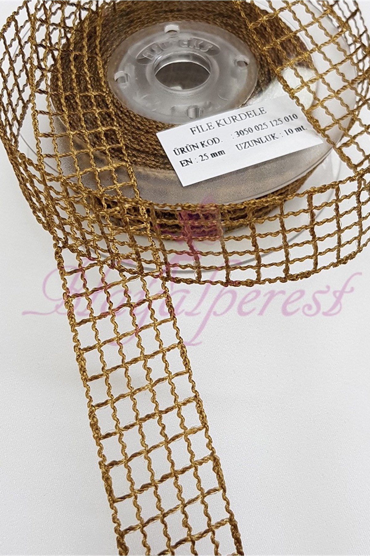 Mink Color Mesh Ribbon 2,5Cm