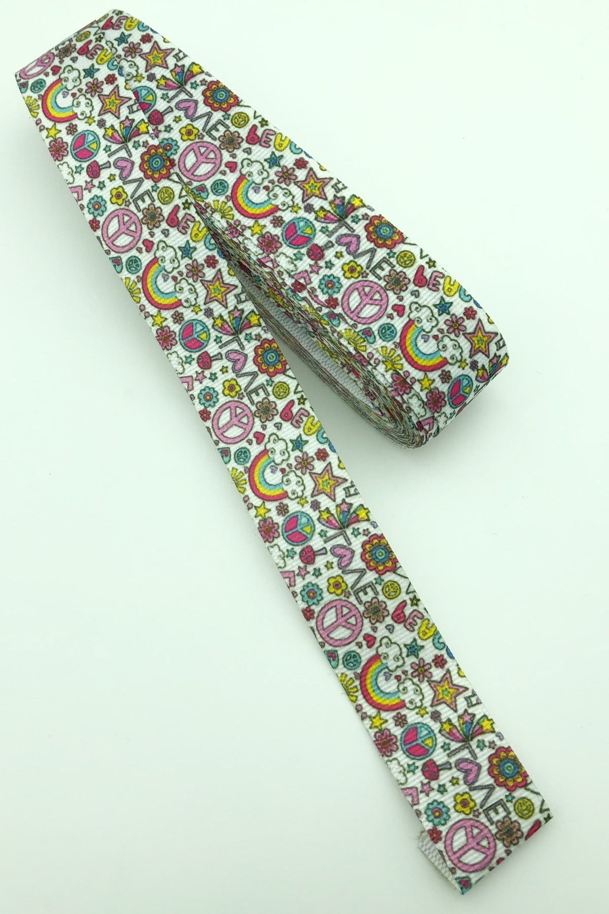 Fringed Love Printed Grosgrain Ribbon 10 Mt