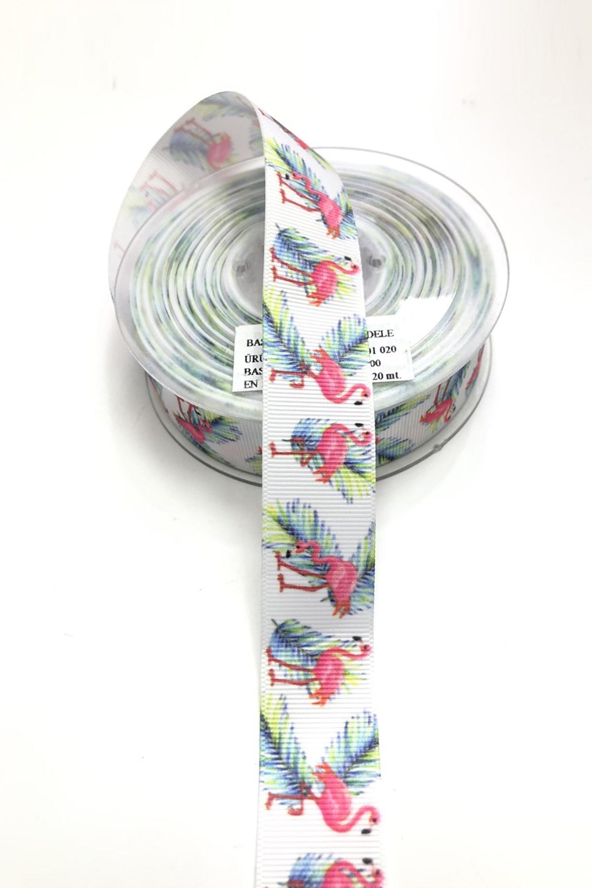 Flamingo Patterned Grosgrain Ribbon 2.5 cm 1 piece