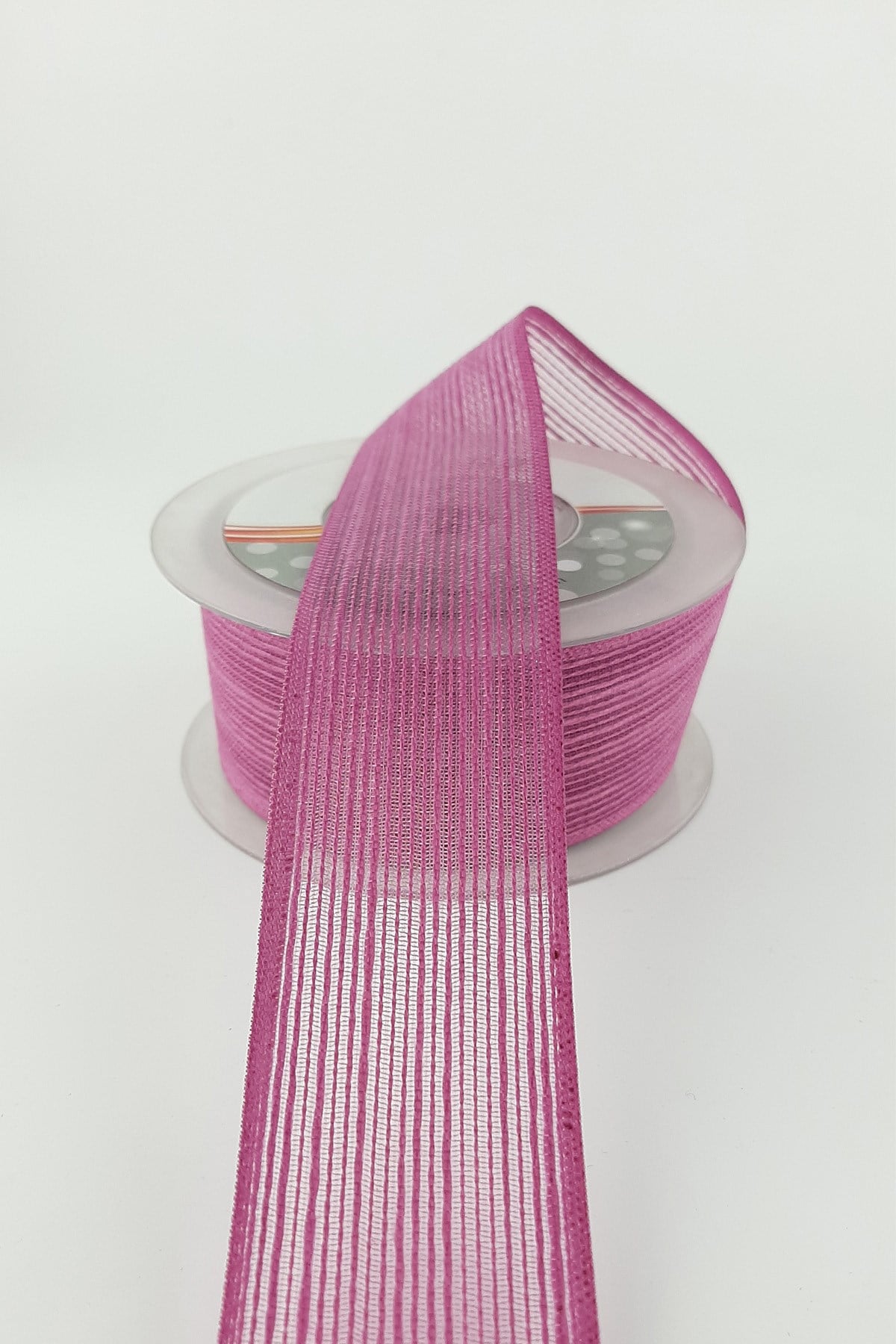 Fuchsia Linen Effect Ribbon 4 cm 10 mt