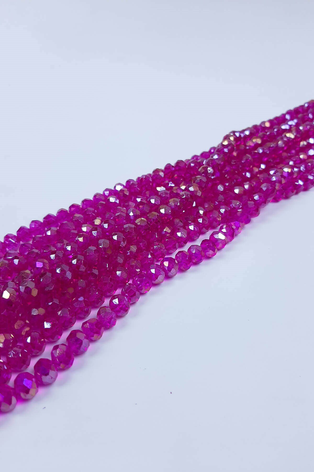 Fuşya Kristal Boncuk 8 mm