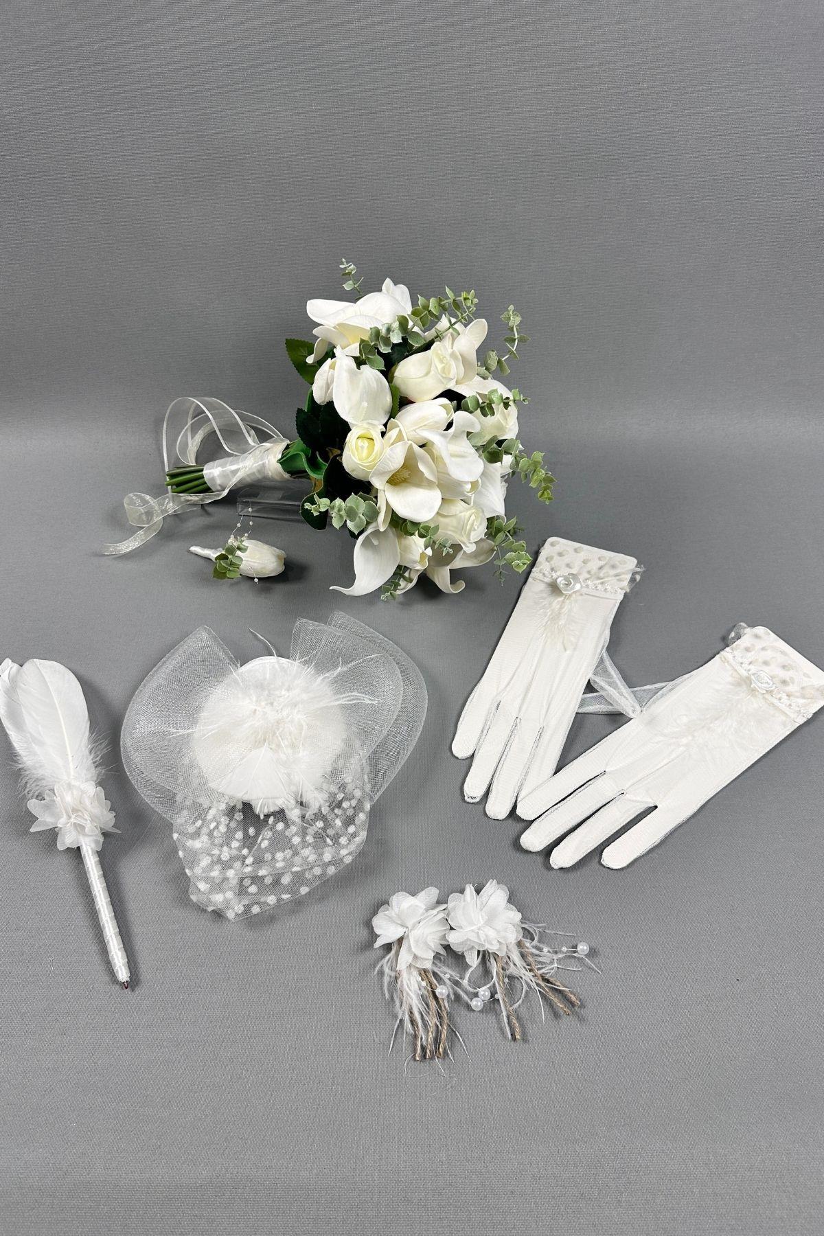 Gelin Buket Çiçeği Ve Nikah Set Aksesuaları