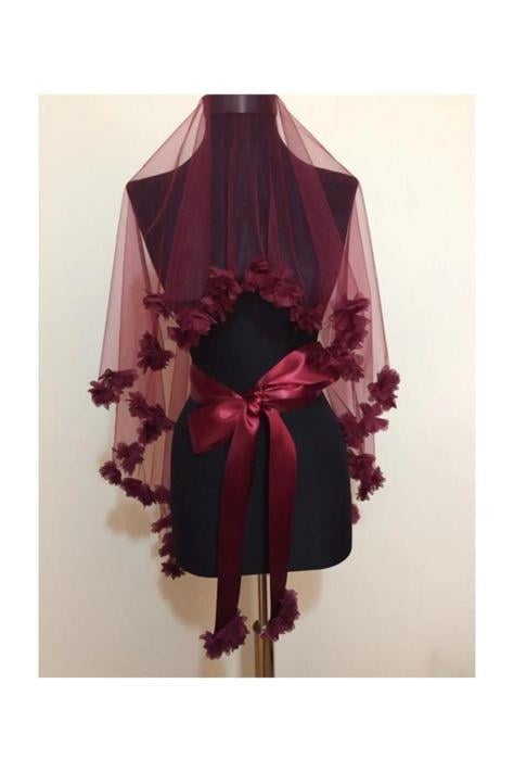 Gelin Duvağı Lazer Kesim ( Bordo )