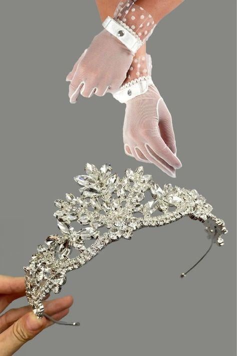 Gelin Nikah Eldiveni Ve Kına Düğün Tacı Kristal Taşlı Gelin Tacı