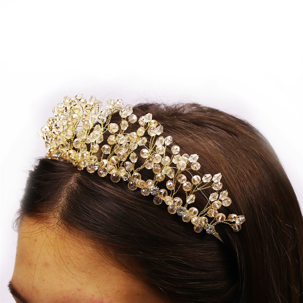 إكسسوار كريستال شفاف بلون العسل