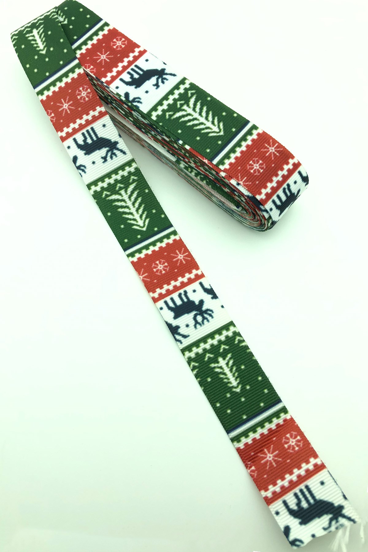 Geyik ve Çam Ağacı Baskılı Grogren Kurdele 10 Mt