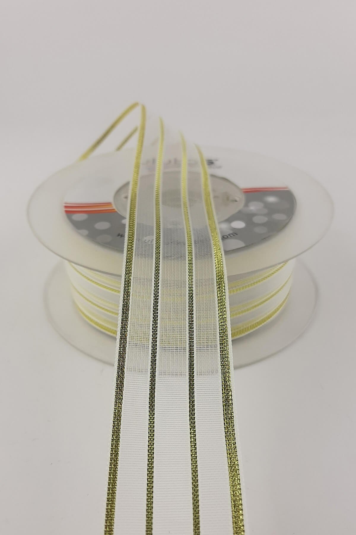 Gold Çizgili Fantezi Sim Şifon kurdele 25 mt