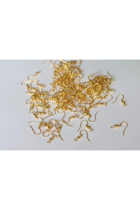 Gold Renk Küpe Kancası Küpe Klipsi 50 Çift
