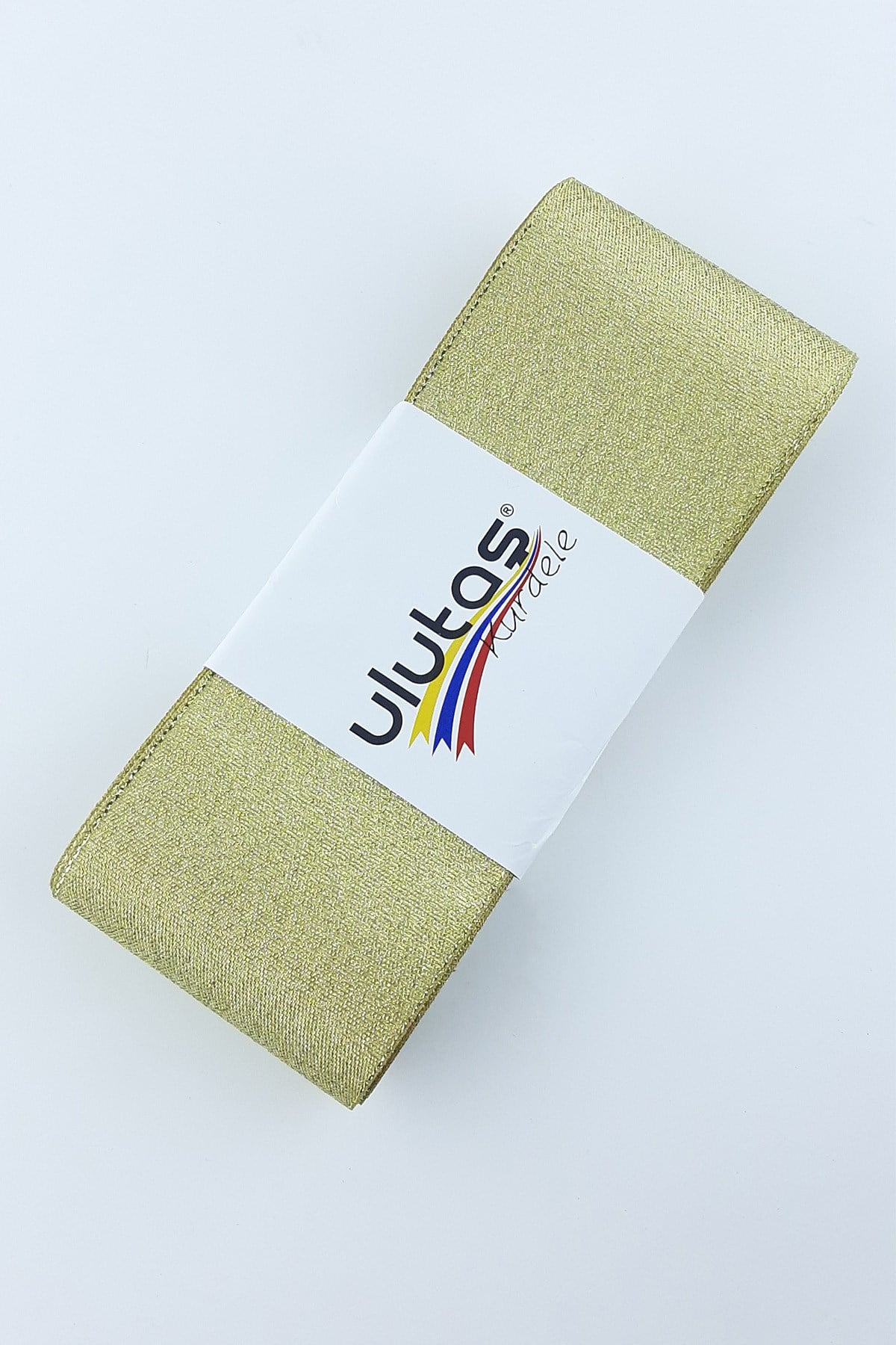 Gold Simli Saten Kurdele 6 cm 10 Mt