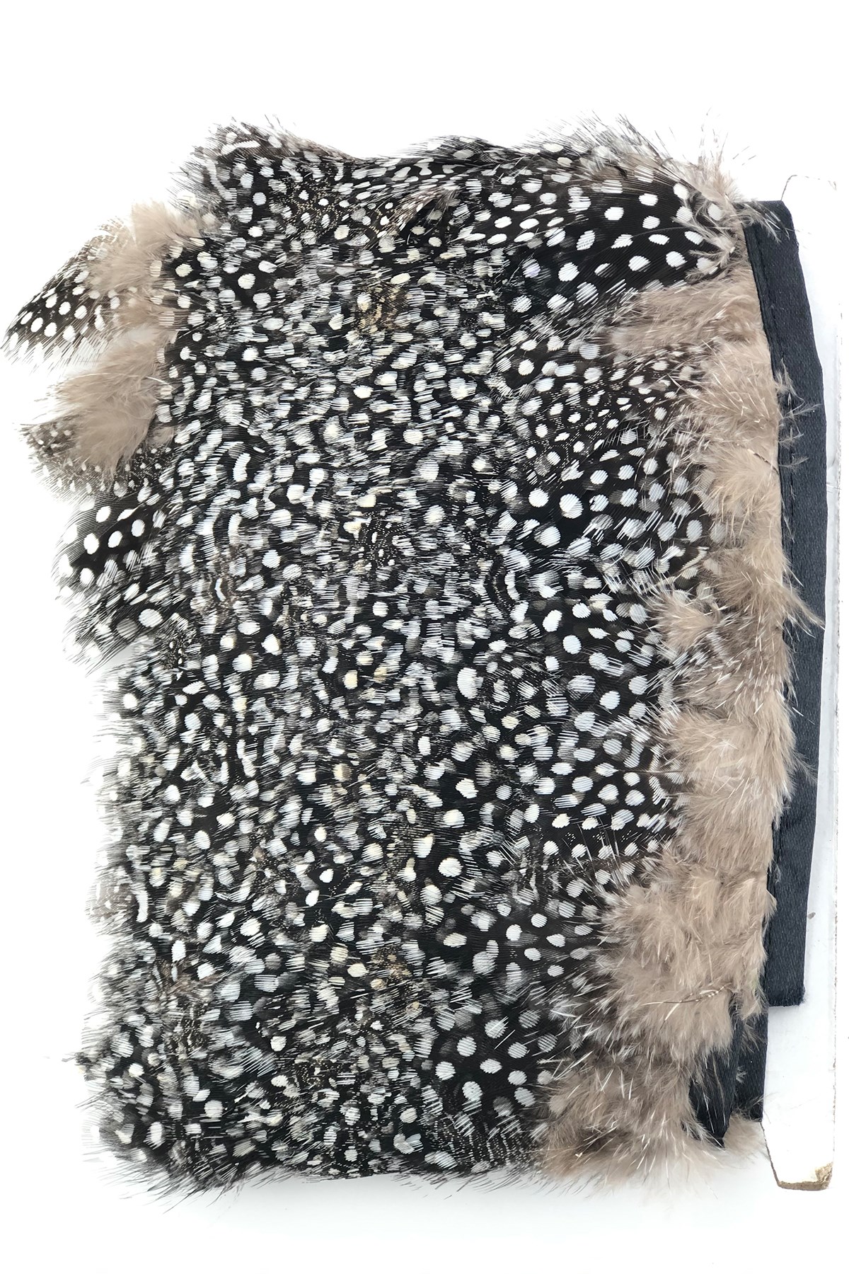 Gray Beige Pointed Guinea Chicken Feather