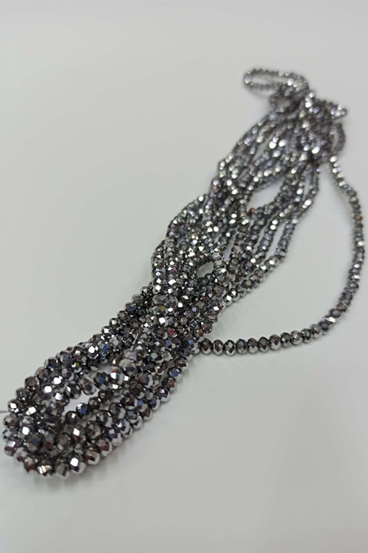 Gri Gümüş Kristal Boncuk 4 mm