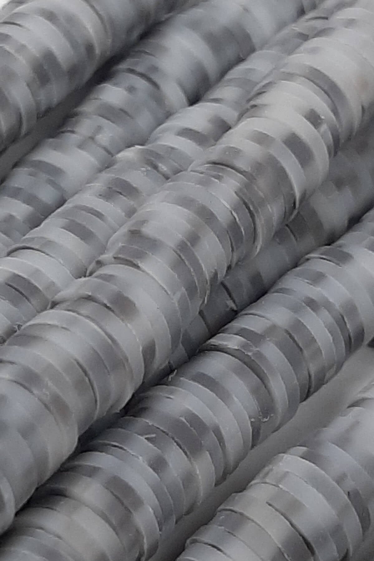 Gray Color Fimo Dough Beads 6 mm