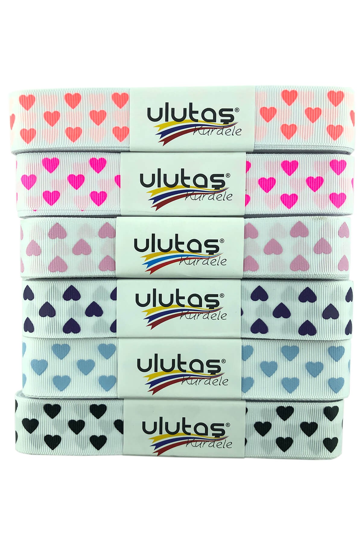 Grosgrain Heart Printed Ribbon