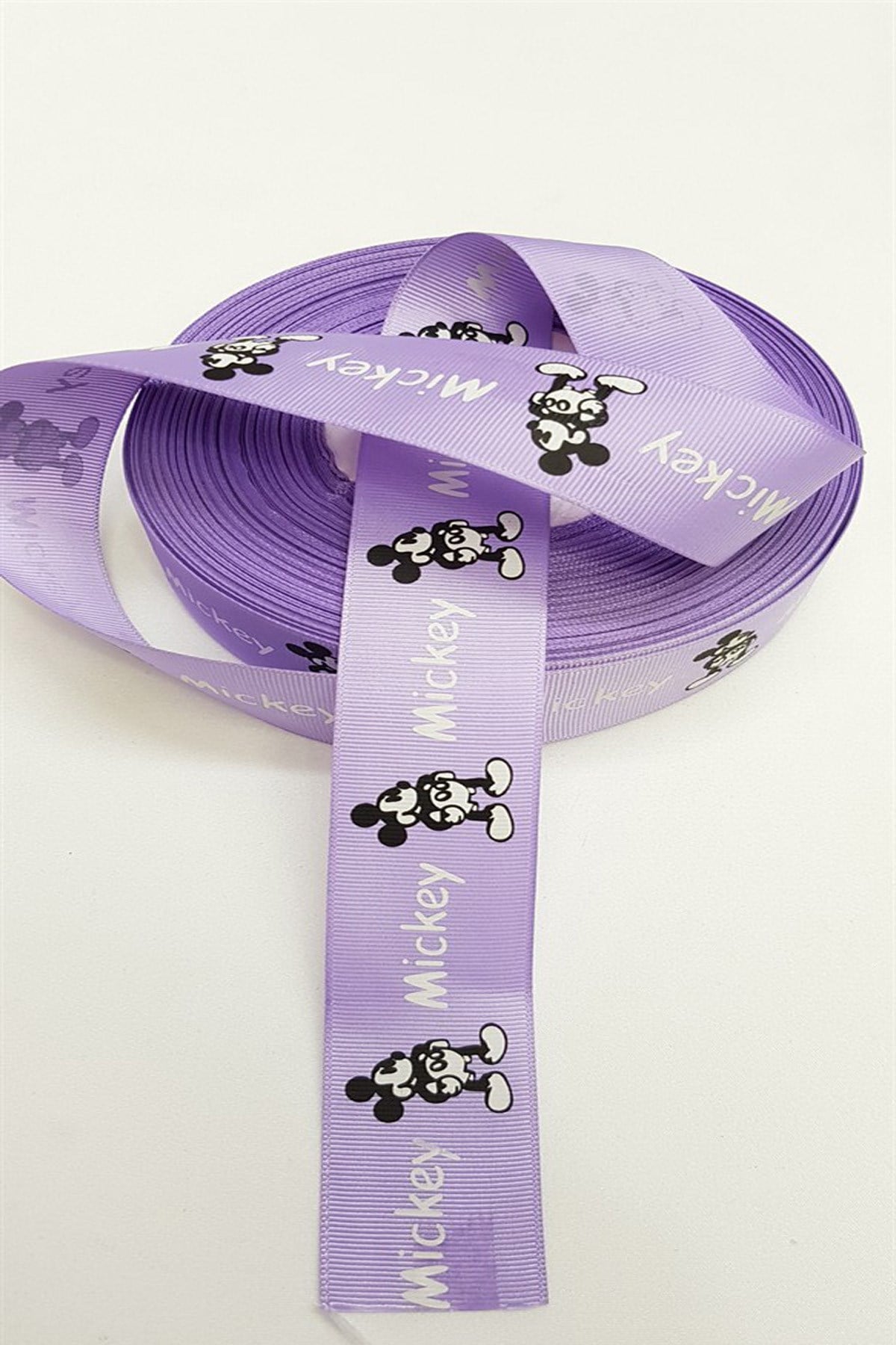 Purple Grosgrain Ribbon Mickey Mouse Themed 3 cm