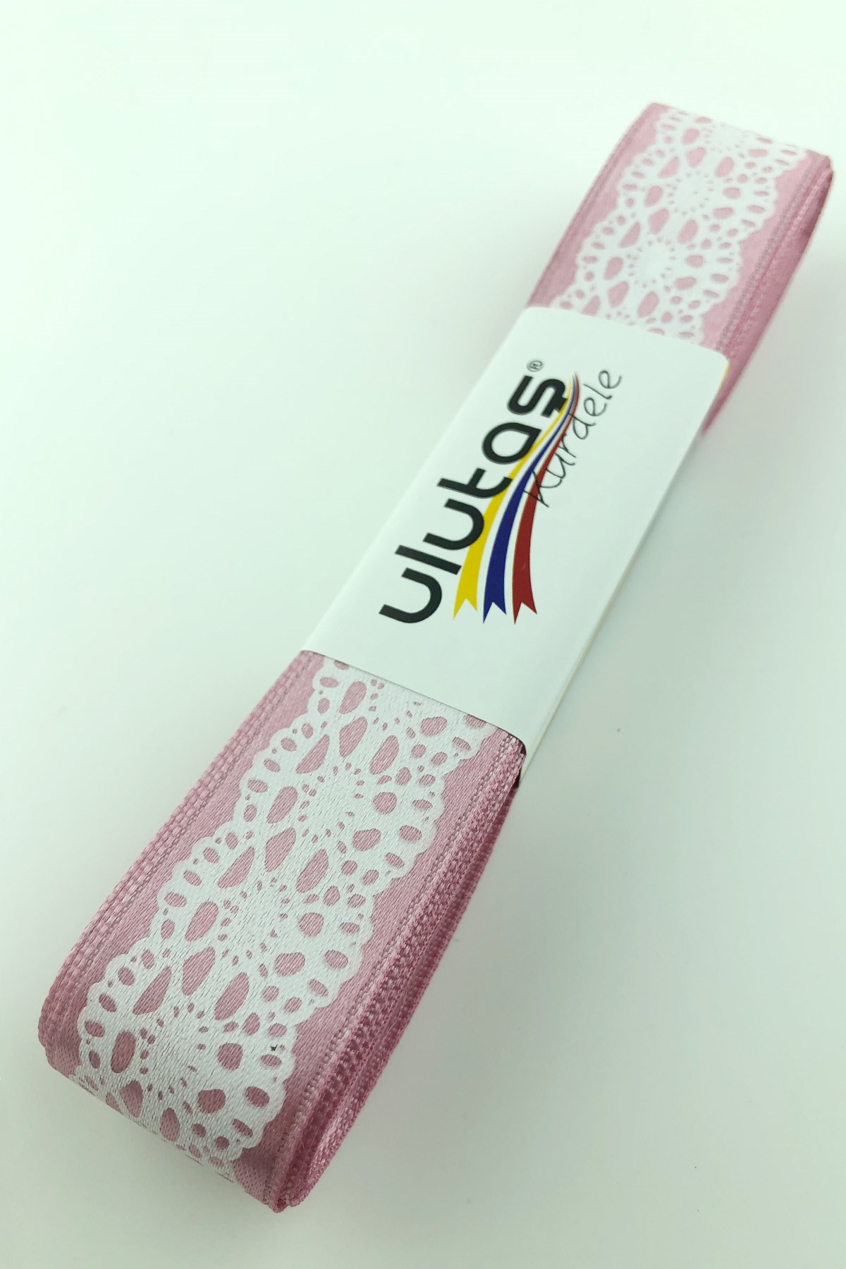 Gül Kurusu Desenli Saten Kurdele 2,5 cm