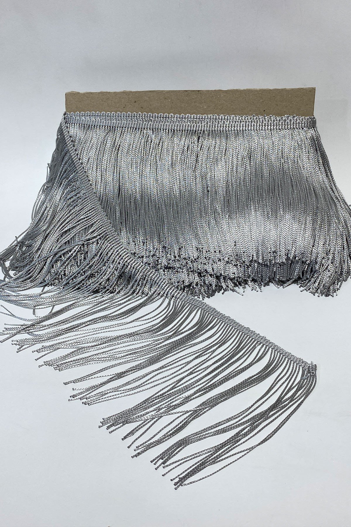 Gümüş İthal Şerit Püskül Saçak 15 cm 1mt