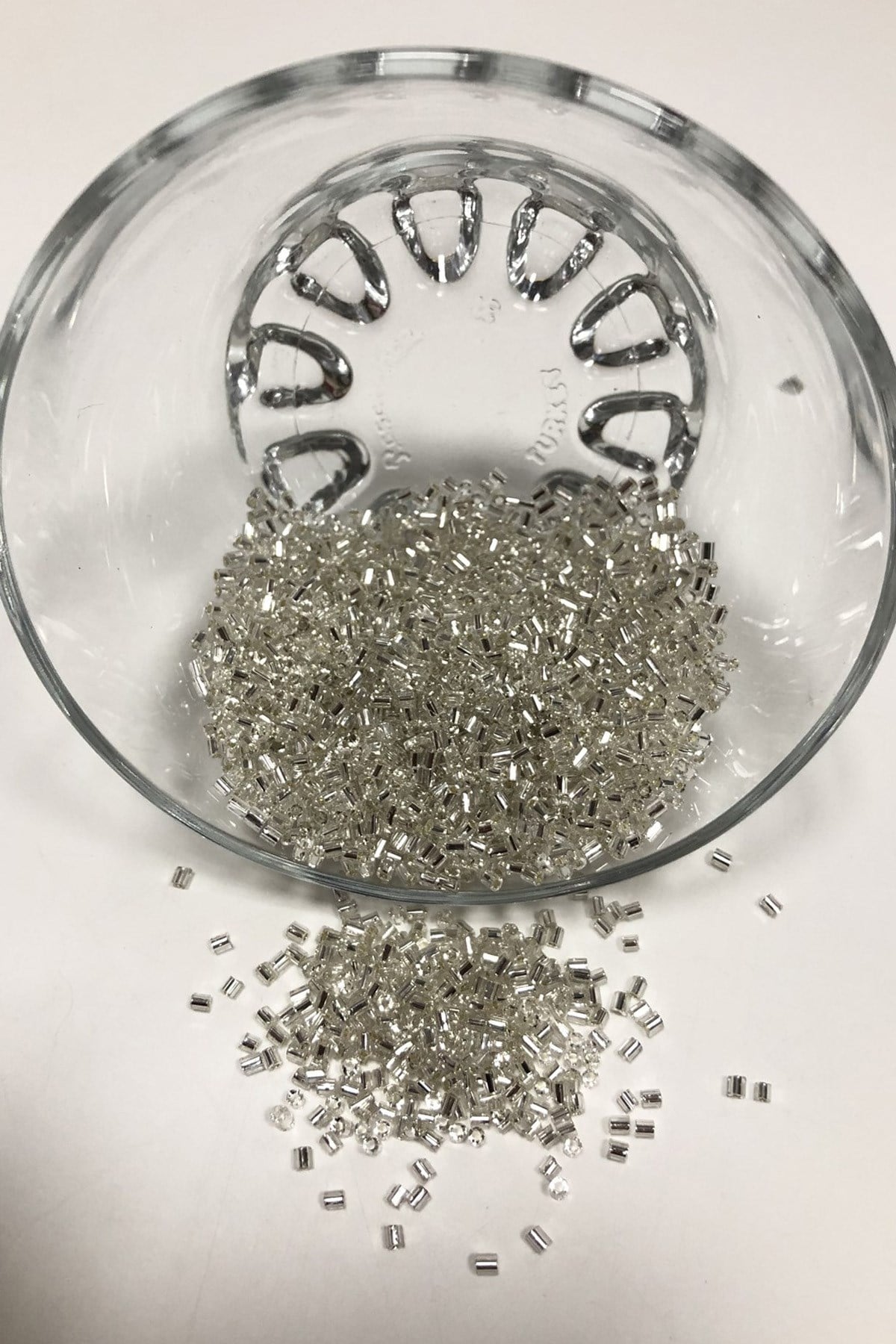 Dark Silver Color Cut Beads 50 Grm