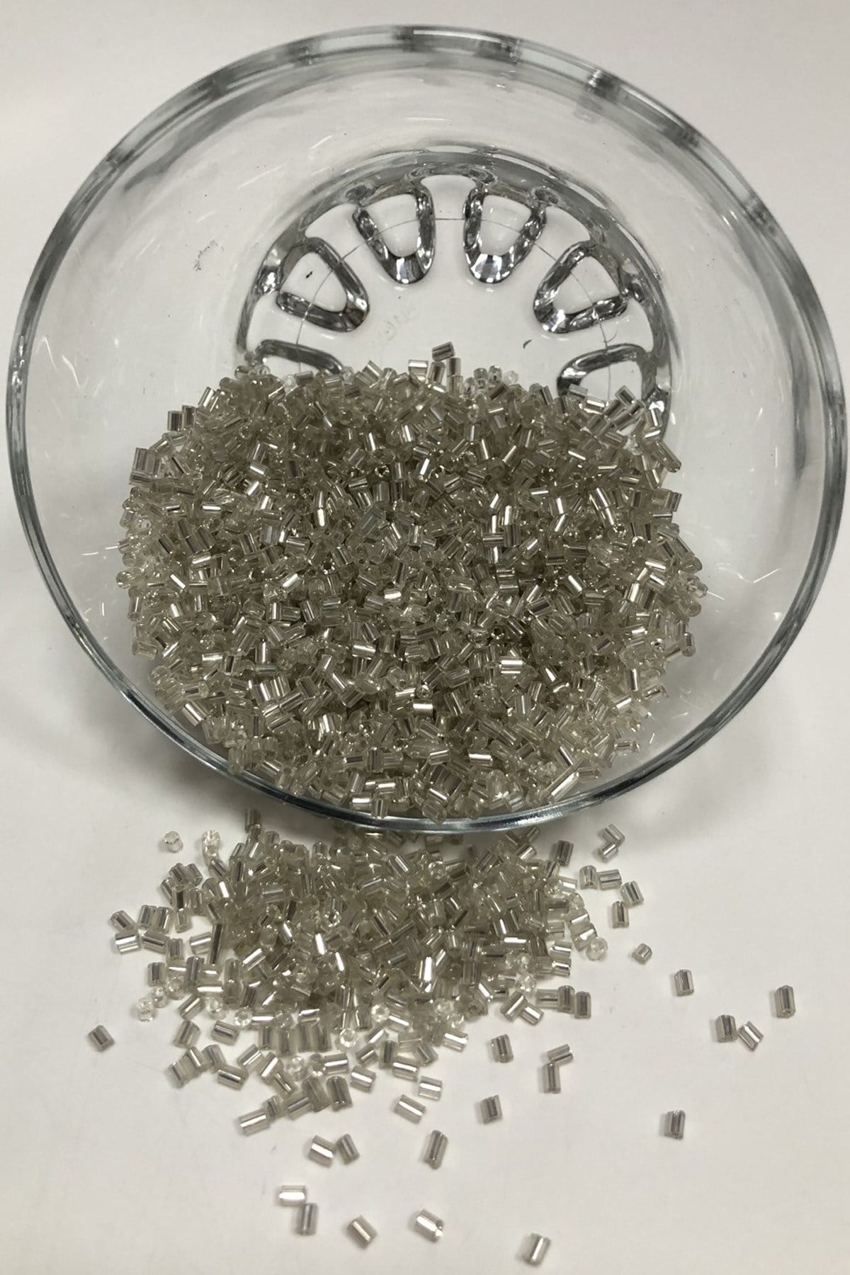 Silver Color Dark Cut Beads 50 Gr
