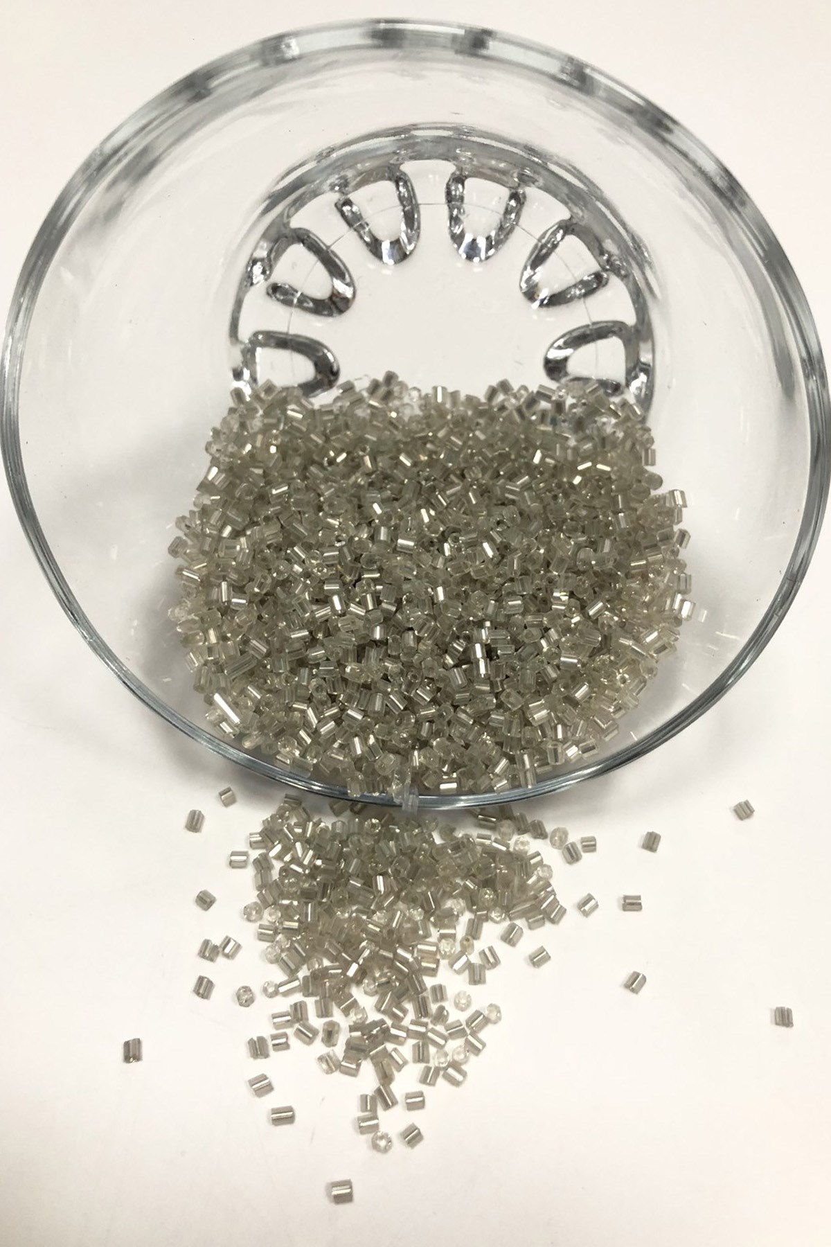 Dark Silver Color Cut Beads 50 gr