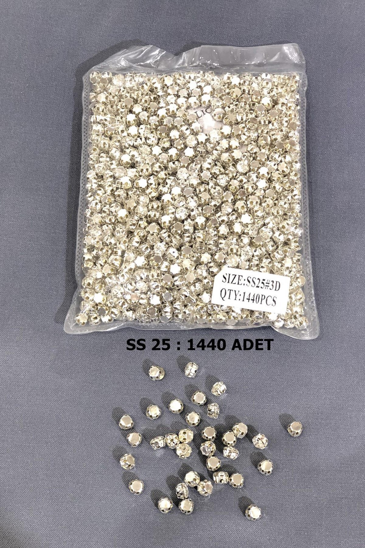 Gümüş Rengi Metal Kasalı Dikme Beyoğlu Taşı (1 Paket) ss 25 1440 Adet
