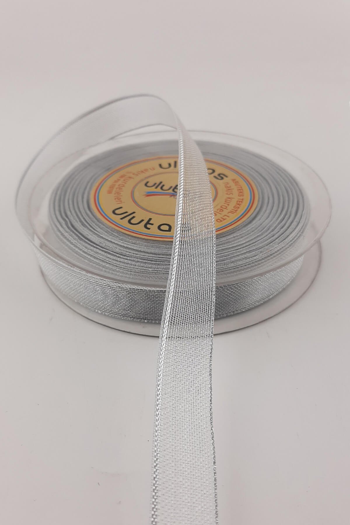 Gümüş Rengi Sim Şifon Kurdele 1.5 Cm 25 mt