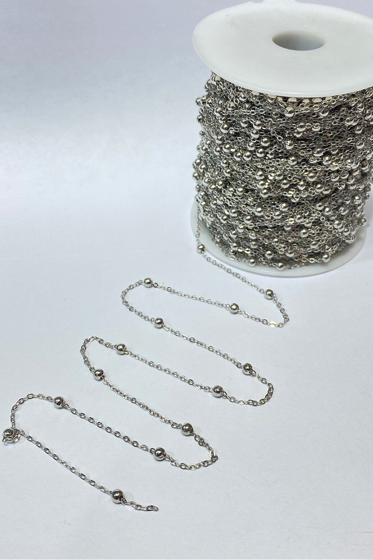 Silver Color Metal Bulk Necklace Chain 1 mt