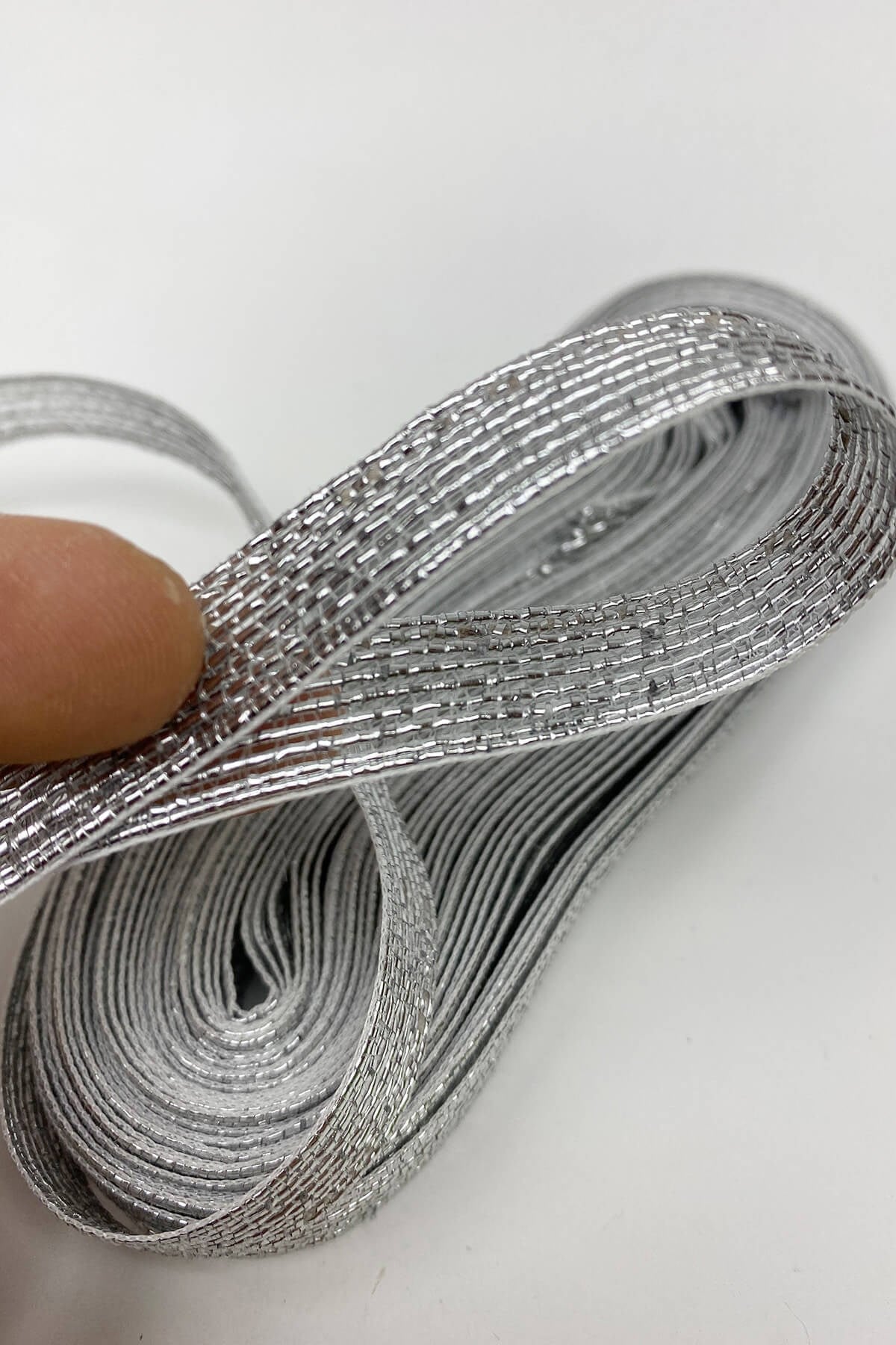 Silver Glitter Gradient Ribbon 10 mt