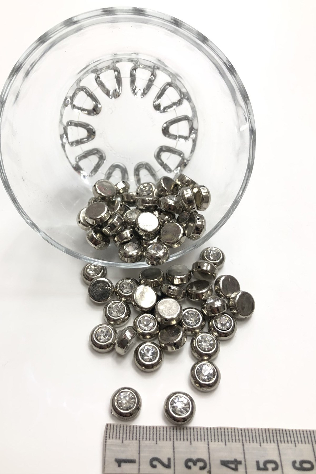 Gümüş Yuvarlak Dikme Taş 10 adet