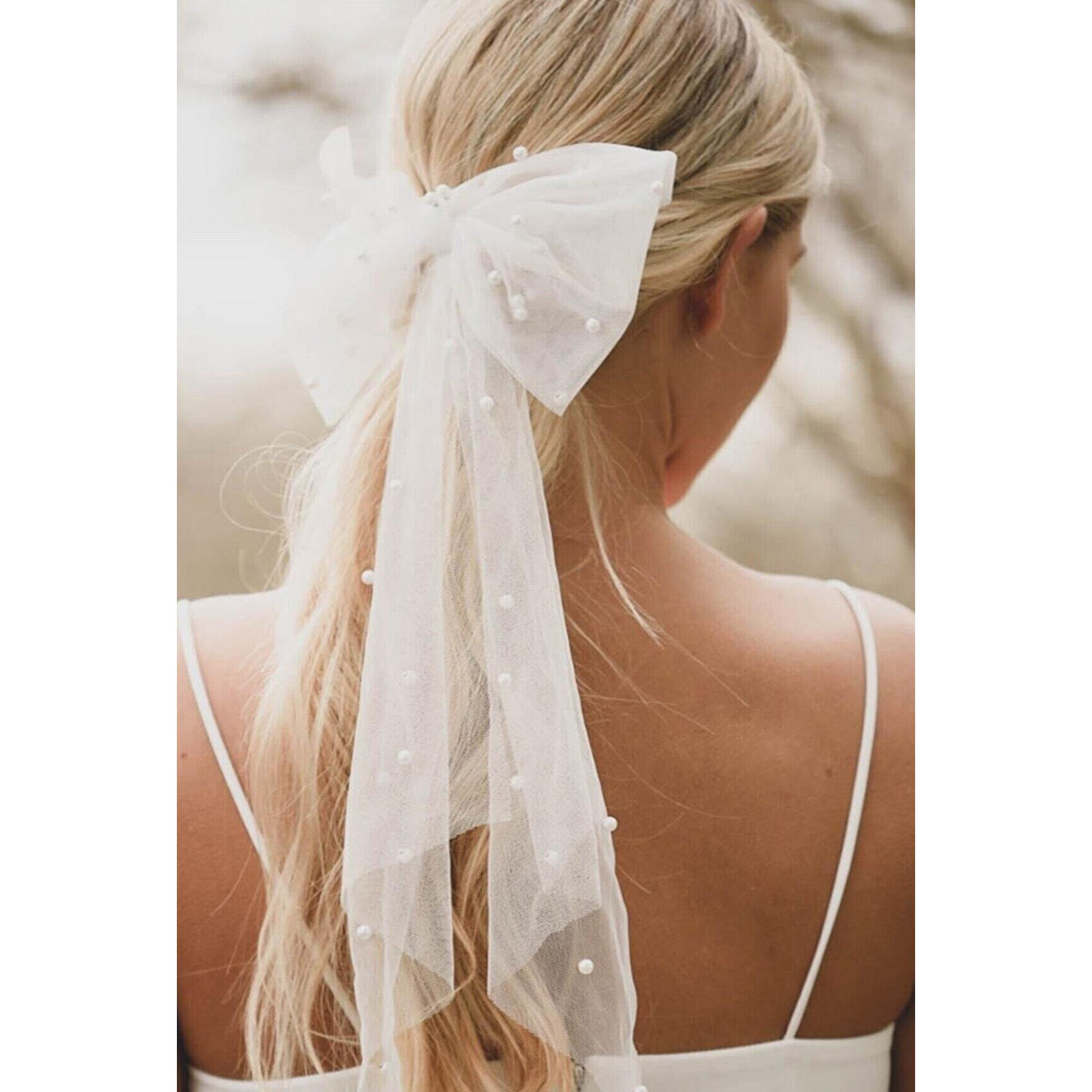 İncili Ve Taraklı Gelin Aksesuarı Nikah Vualet