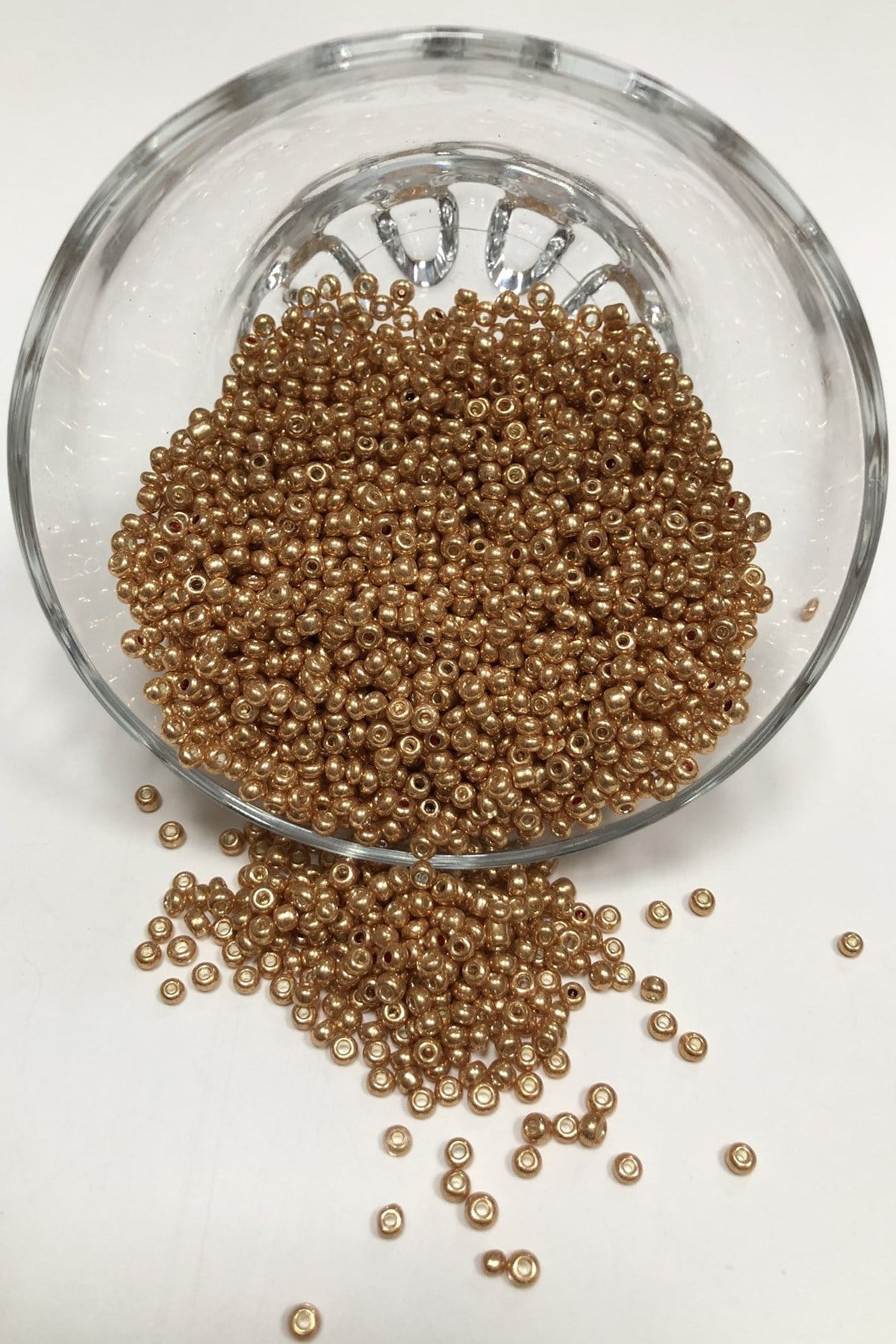 Plated Gold Sand Beads 3 mm 50 gr