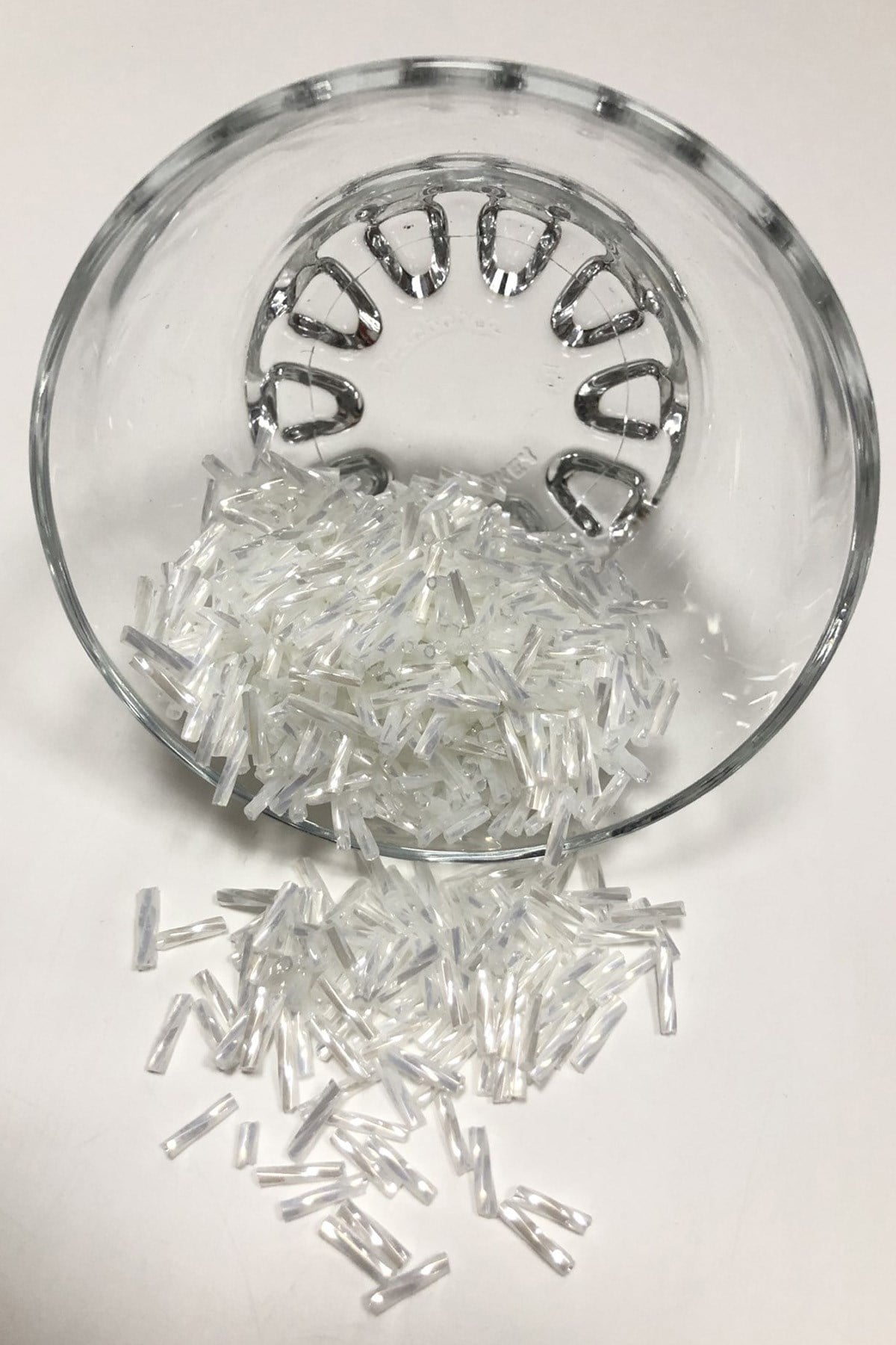 Twisted Pipe Beads White 50 gr