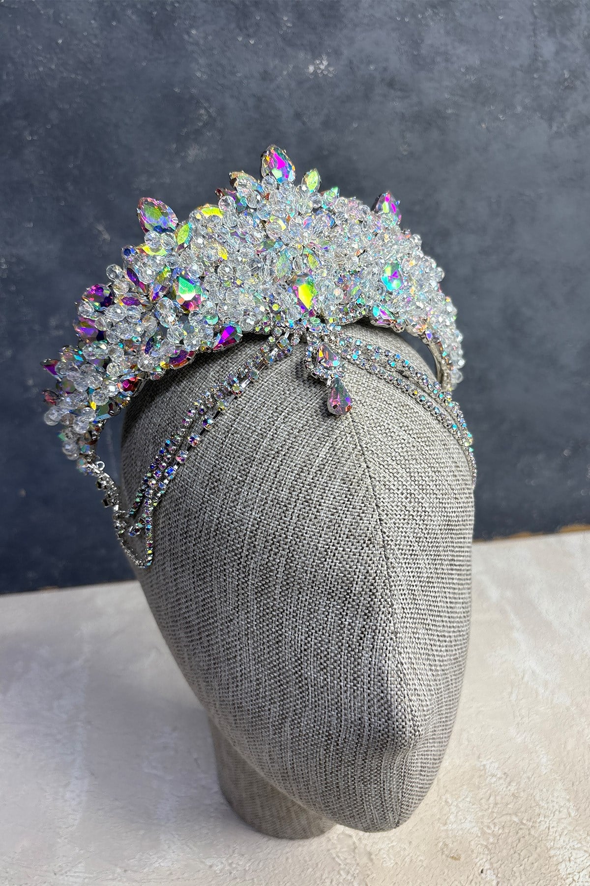 Janjanlı Cudy Yoğun Boncuk İşlemeli Alınlık Gelin Kına Tacı