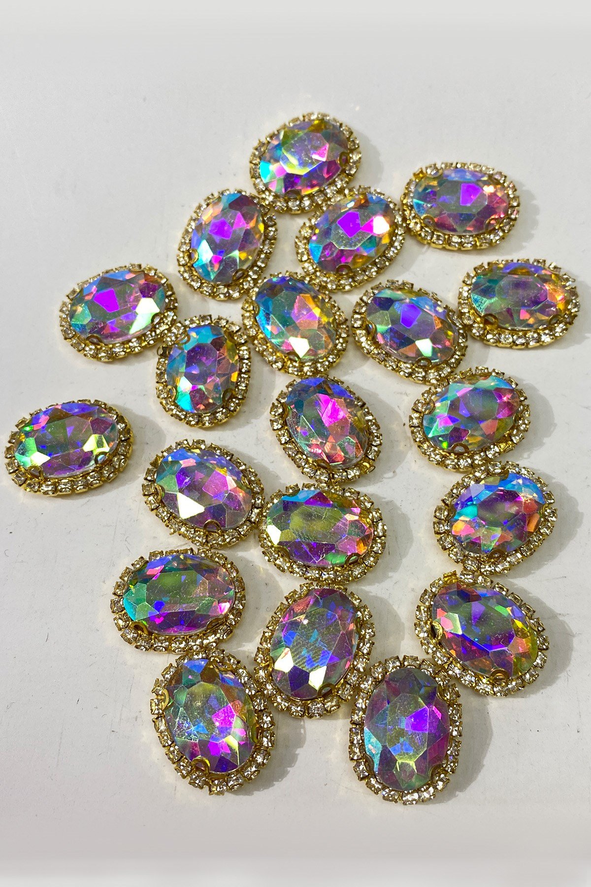 Janjanlı  Gold Kasalı Oval Dikme Taş 5 Adet