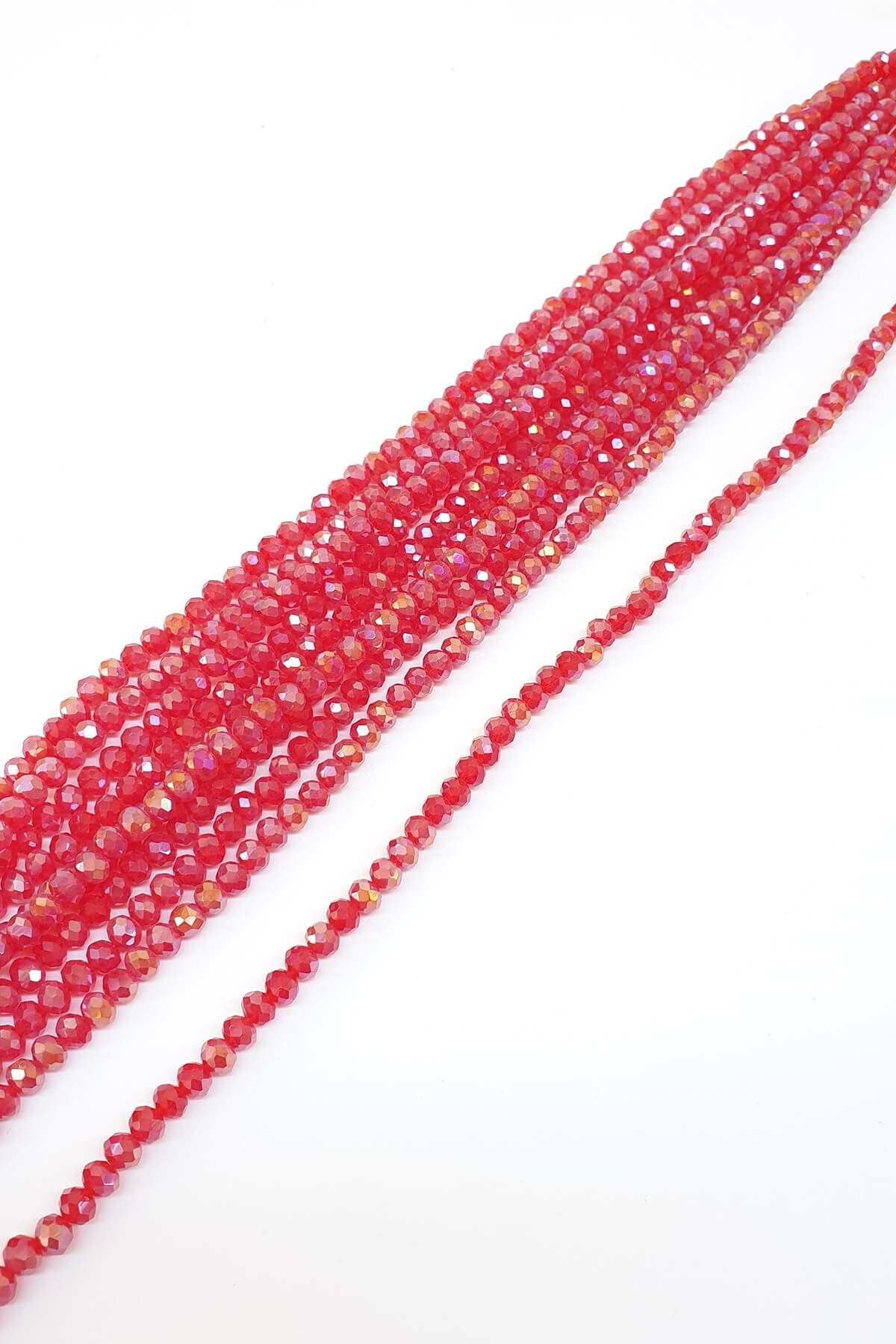 Janjanlı Kırmızı Kristal Boncuk 6 Mm