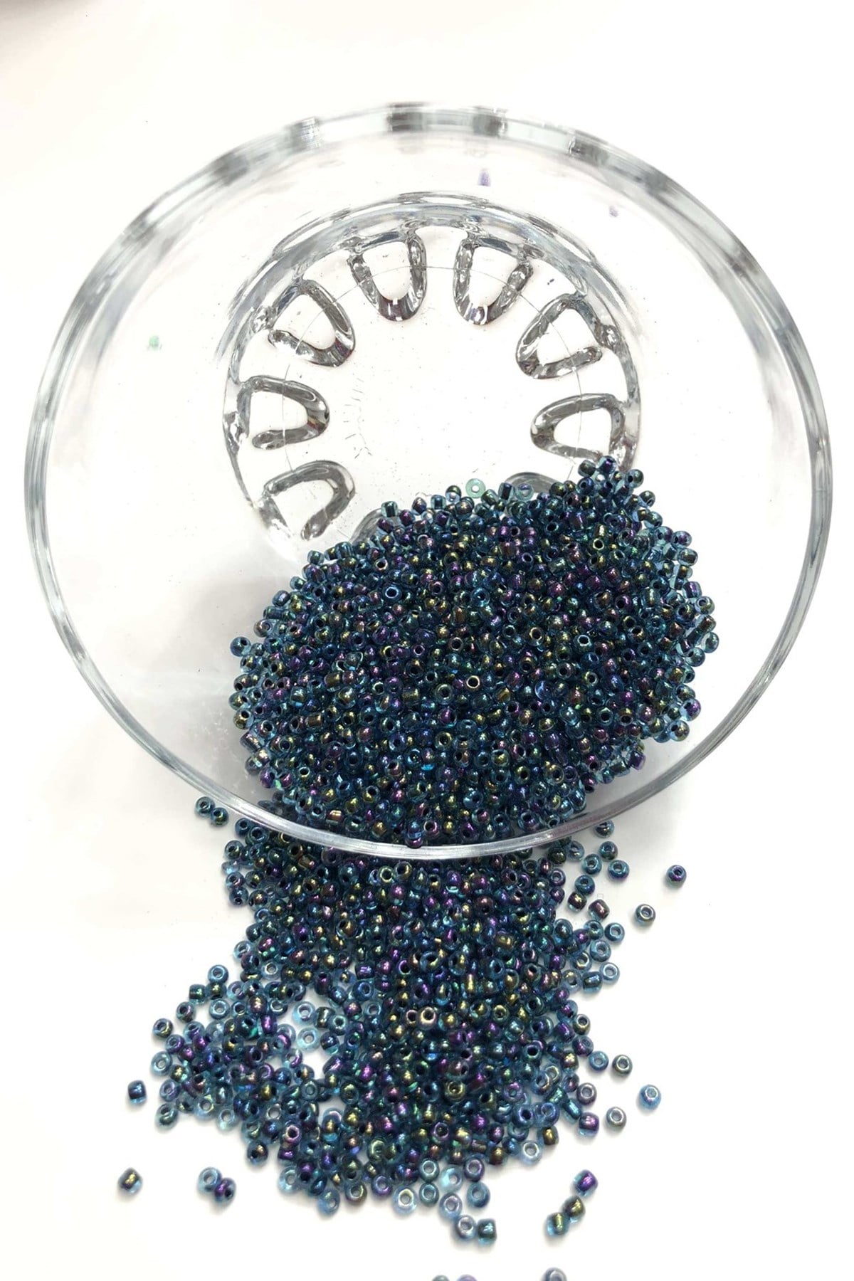 Janjanli Dark Blue Sand Beads Medium Size 3 mm 50 gr