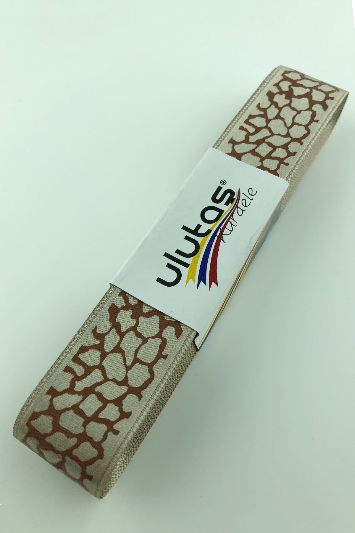 Kahve Kırçıl Desen Baskılı Saten Kurdele 2,5 cm