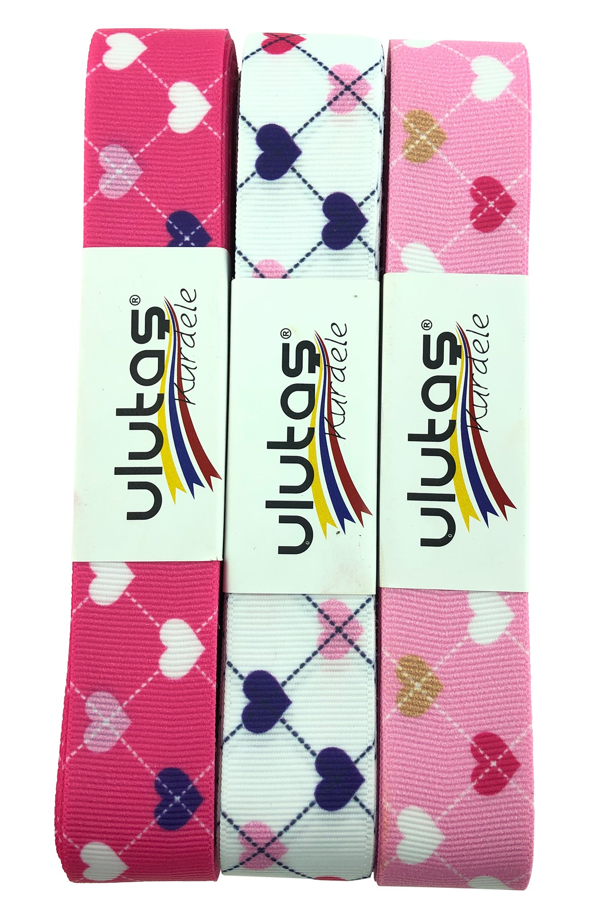 Heart Printed Grosgrain Ribbon