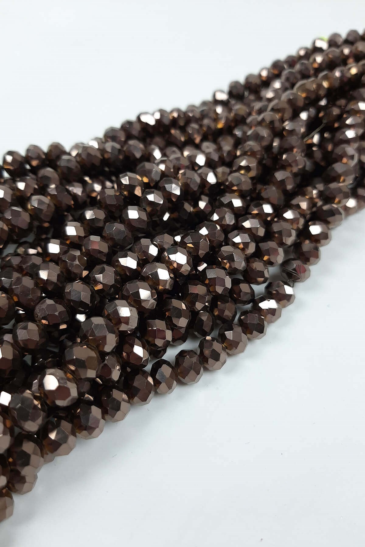 Kaplama Kahve Kristal Boncuk 8 mm