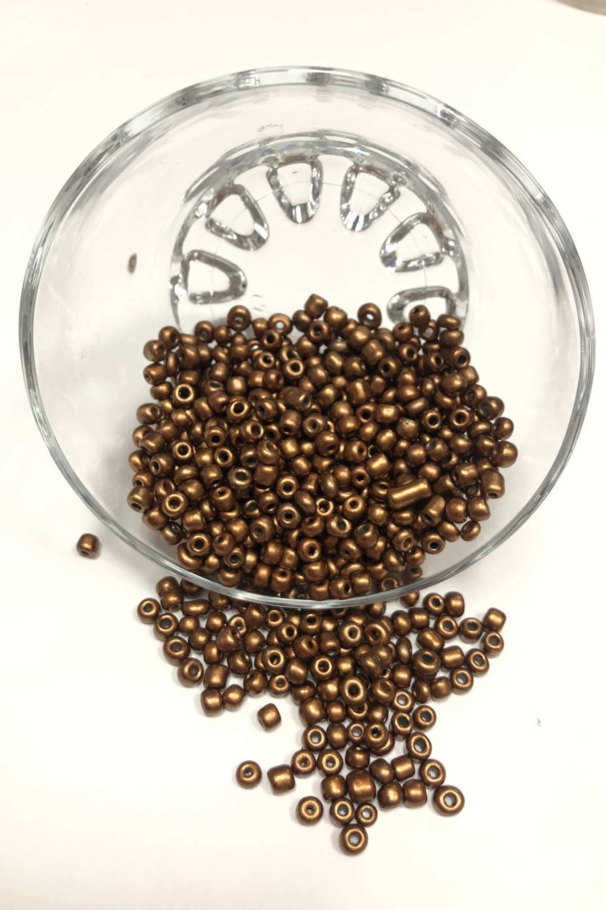 Kaplama Kahverengi Kum Boncuk Orta Boy 4 mm 50 gr