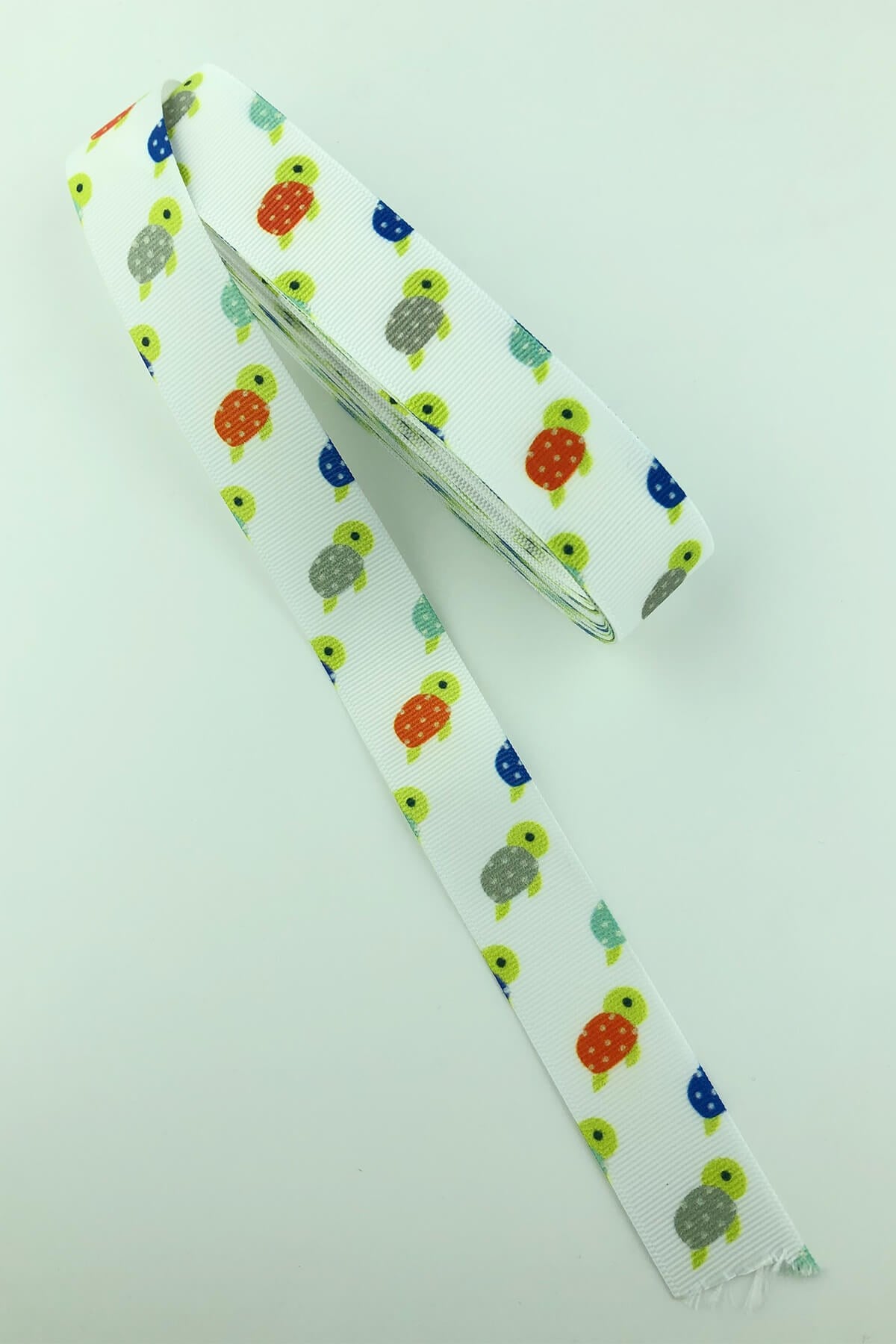 Turtle Animal Figures Printed Grosgrain Ribbon 10 Mt