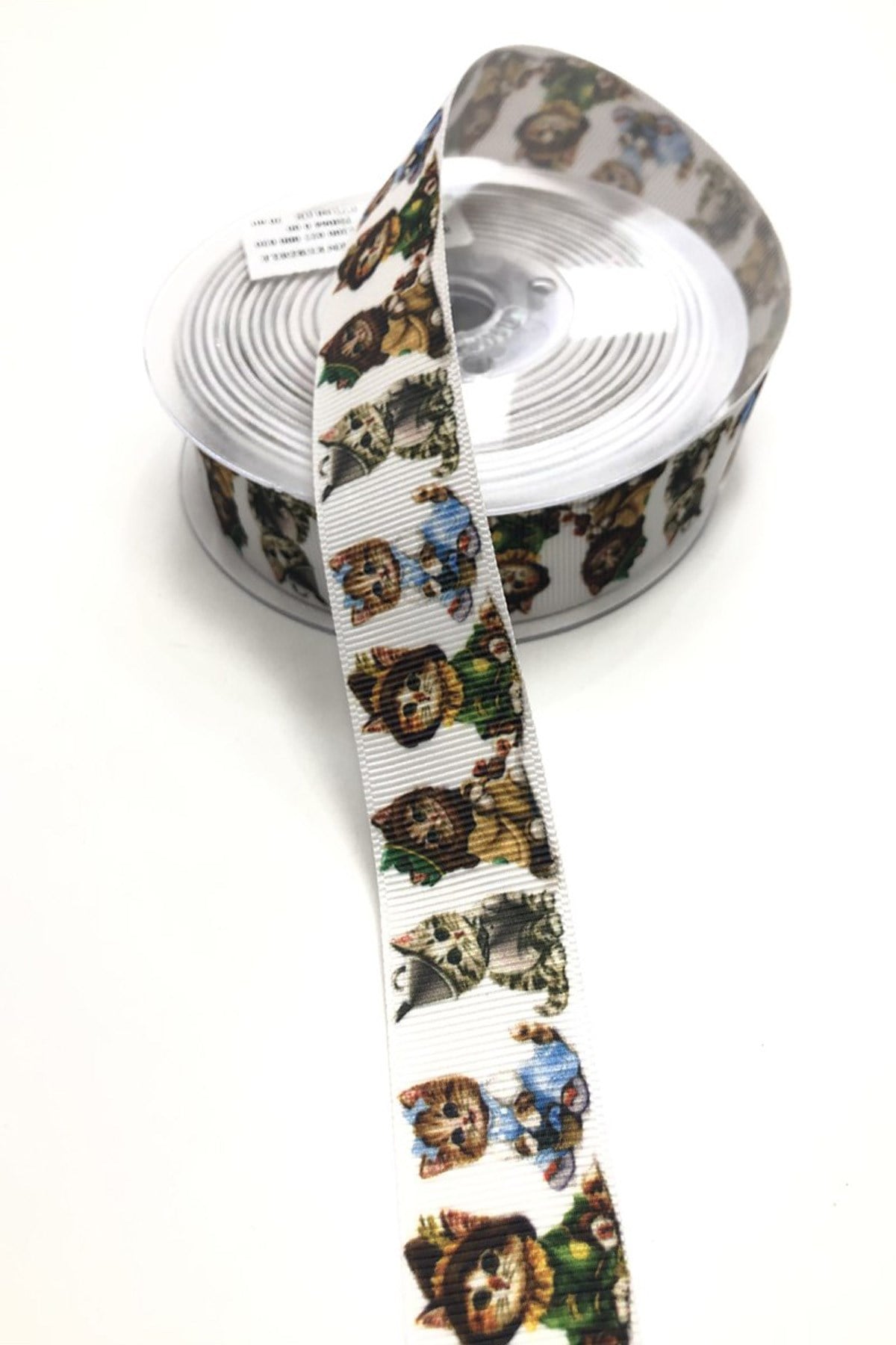 Cat Patterned Grosgrain Ribbon 2,5 cm 1 m