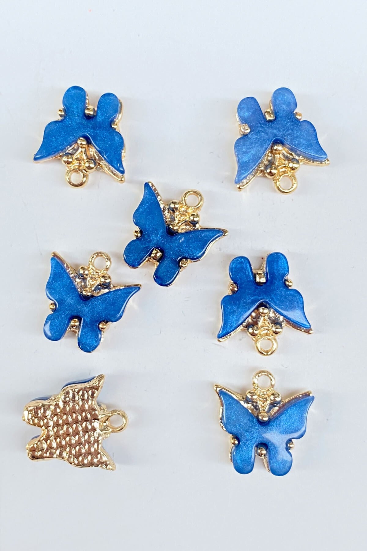 Butterfly Motif Necklace and Earring Tip Blue 1 Pcs