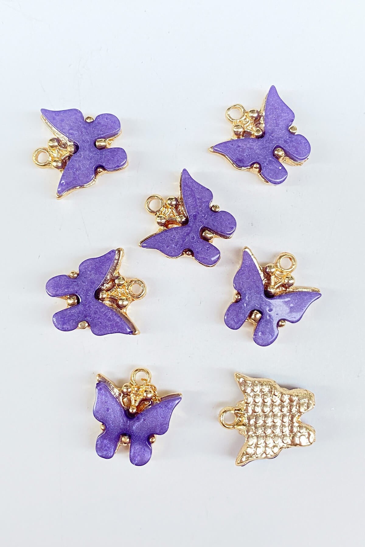 Butterfly Motif Necklace and Earring Tip Purple 1 Pcs