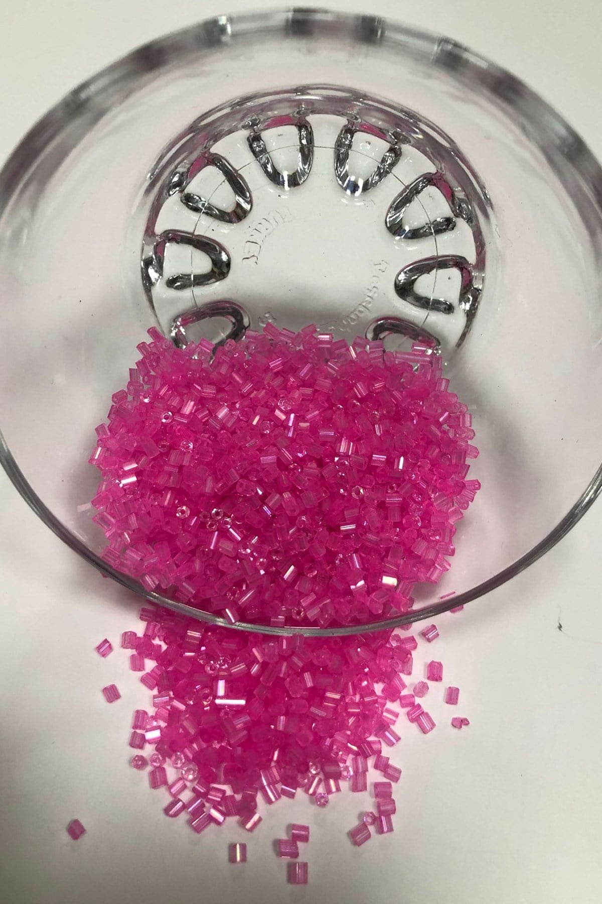 Transparent Fuchsia Cut Beads (2-2.5mm)