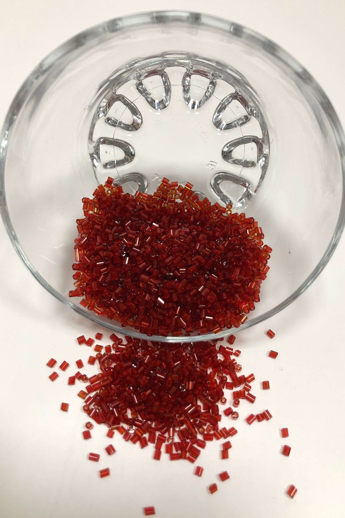 Dark Red Cut Beads (2-2.5mm)