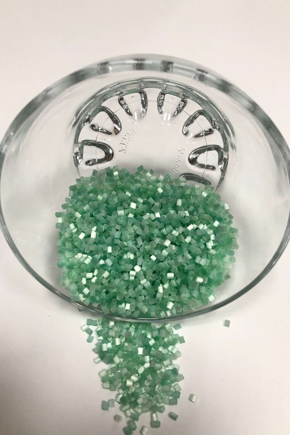 Mother of Pearl Soft Green Color Cut Beads (2-2.5mm)