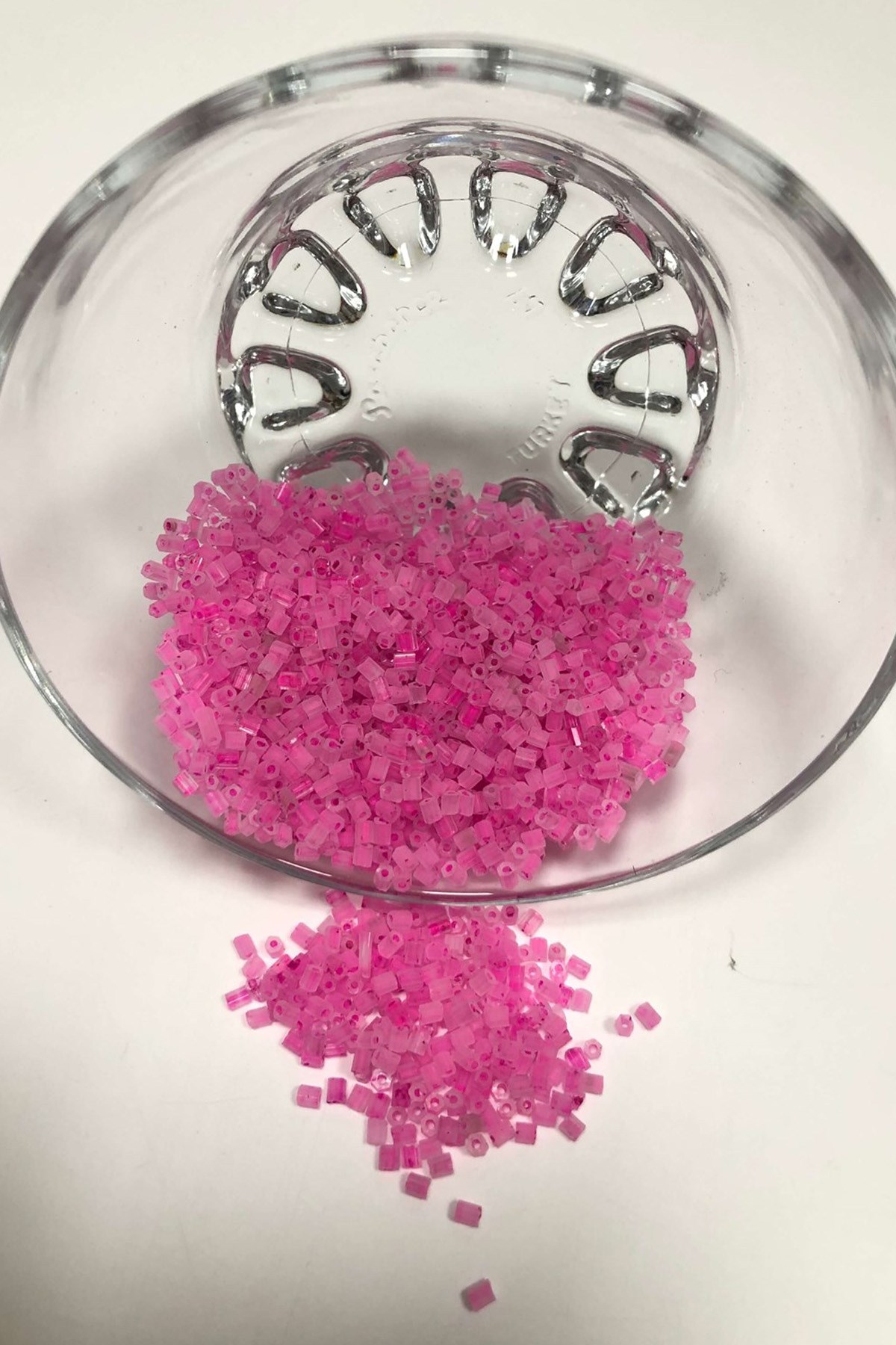 Transparent Cut Beads Fuchsia Color (2-2.5mm)