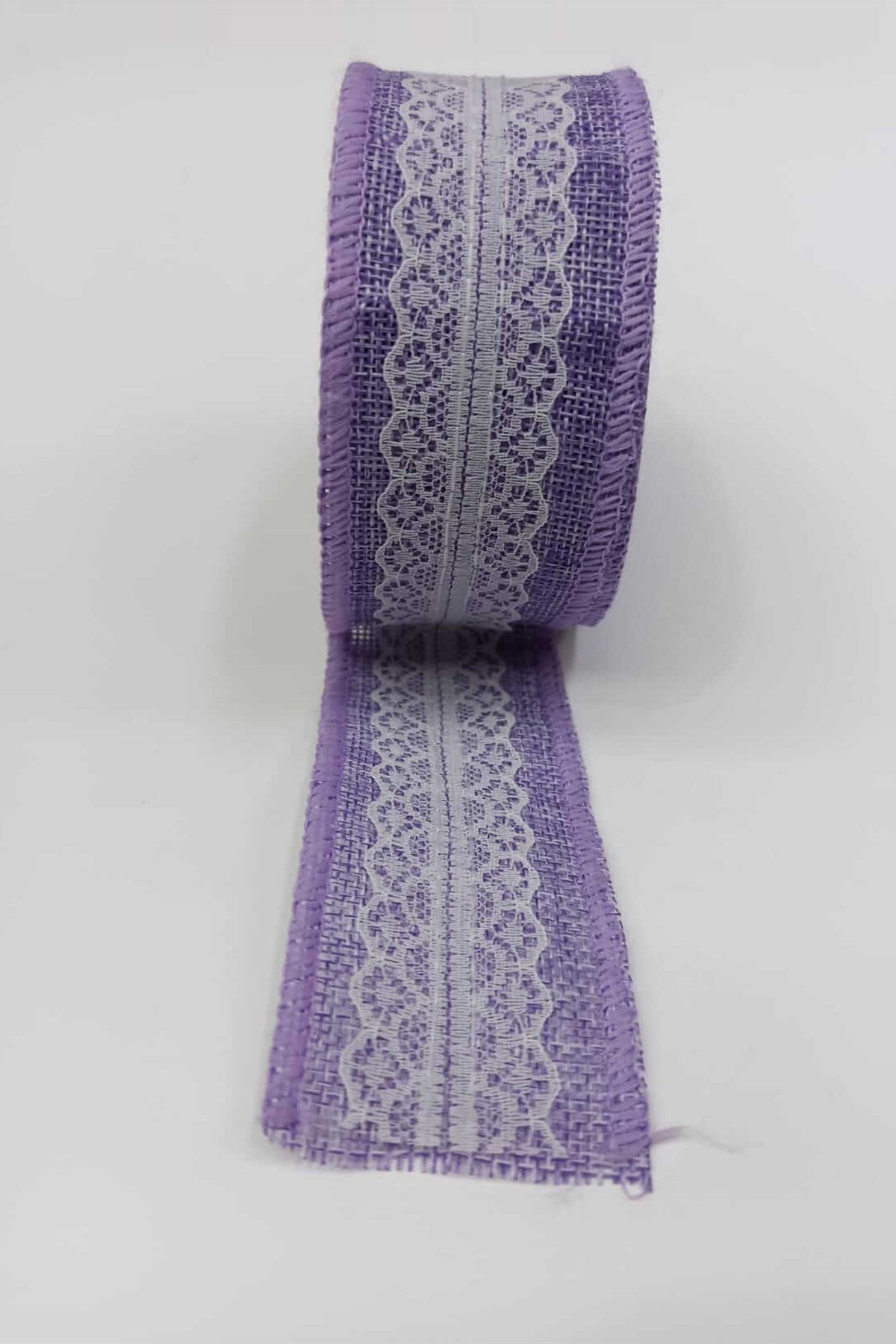 Lilac Color Linen Lace Ribbon 4 Cm