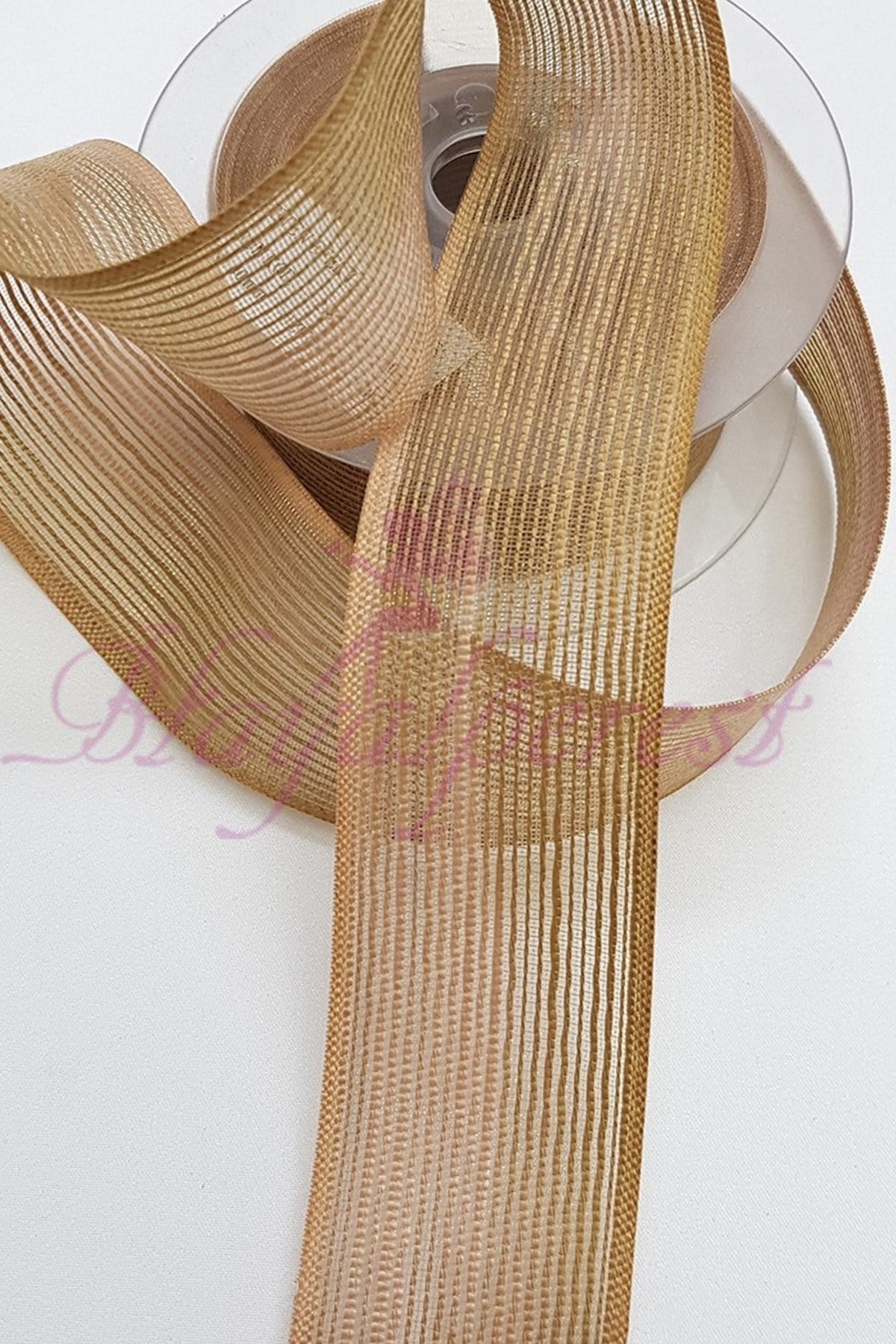 Mink Linen Effect Ribbon 4 Cm