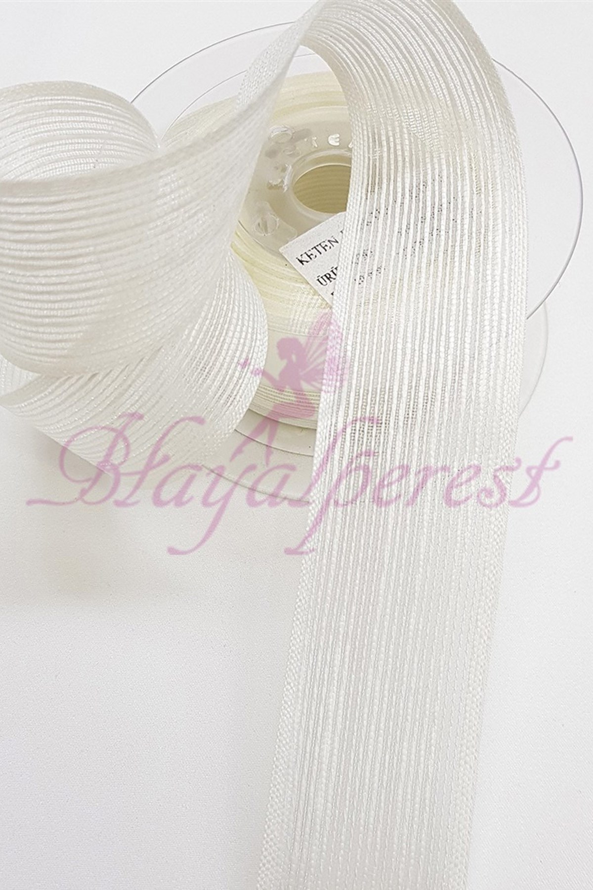 Cream Linen Effect Ribbon 4 Cm